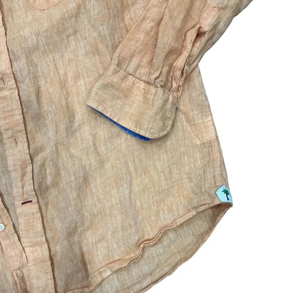 Cremieux Classics Yellow 100% Linen Button Down XL - Picture 2 of 4